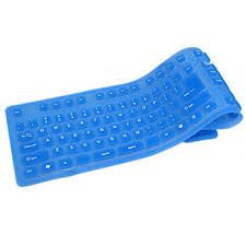 Teclado Flexível Azul com Conexão USB